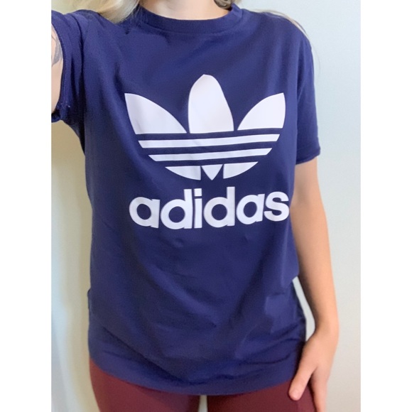 Medium, Adidas, navy blue and white tee - Picture 13 of 13